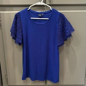 💙 Kaari Blue - Patterned Ruffle Sleeve Tee 💙